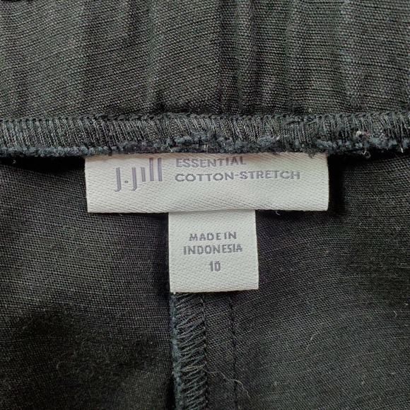 CC - J. Jill Pull-On Trouser Pants Women 10 Solid Black Mid Rise Stretch Zipper - Picture 3 of 6